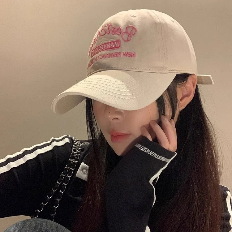 高品质美式软顶刺绣棒球帽女夏季宽帽加大加深檐百搭显脸小鸭舌帽