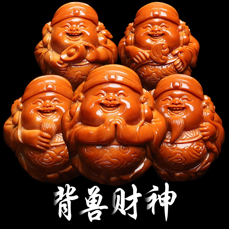 橄榄核雕背兽财神橄榄核手串手工文玩手持把件非遗文化