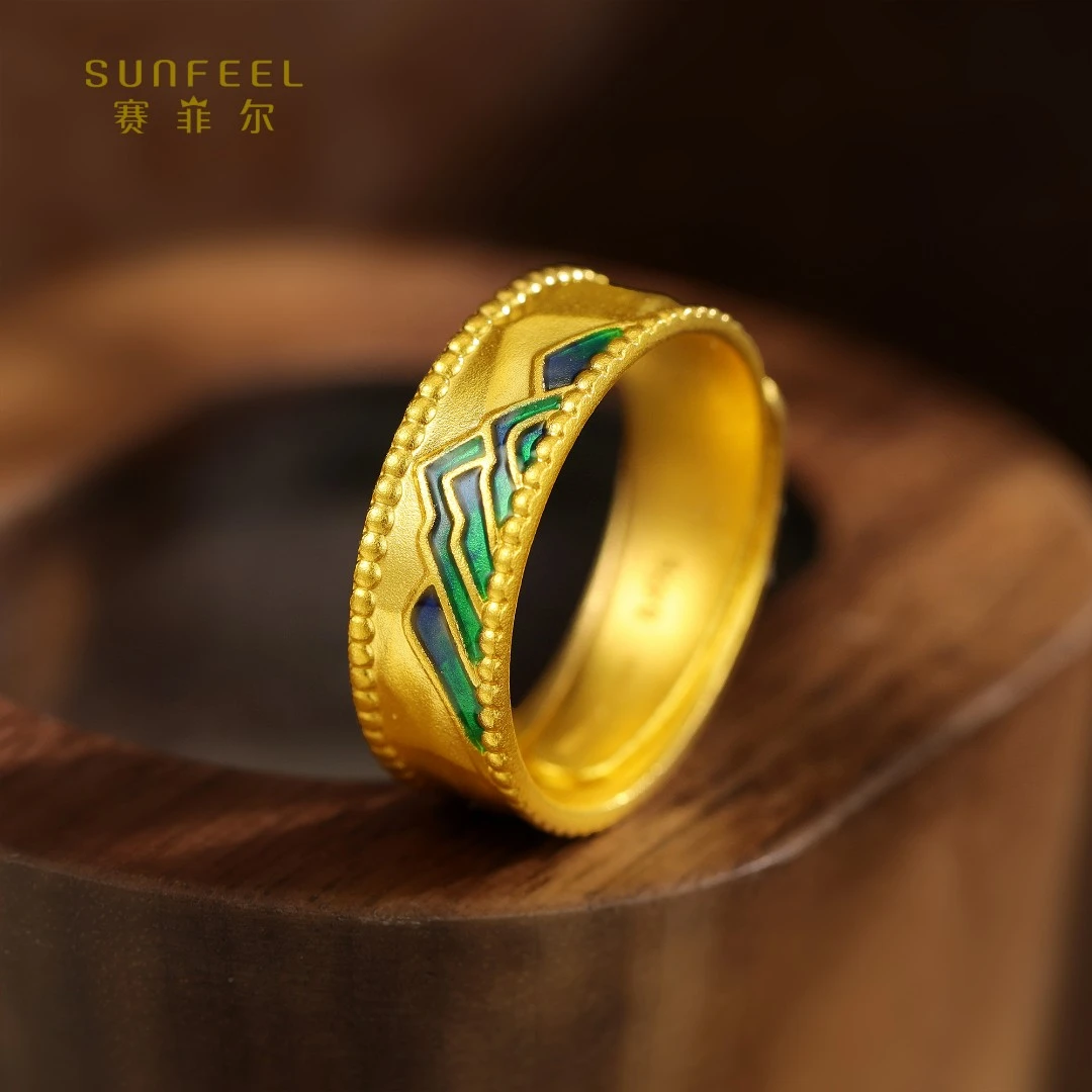SUNFEEL/赛菲尔【授权店】足金炫彩珐琅江山如画戒指HJ27010315