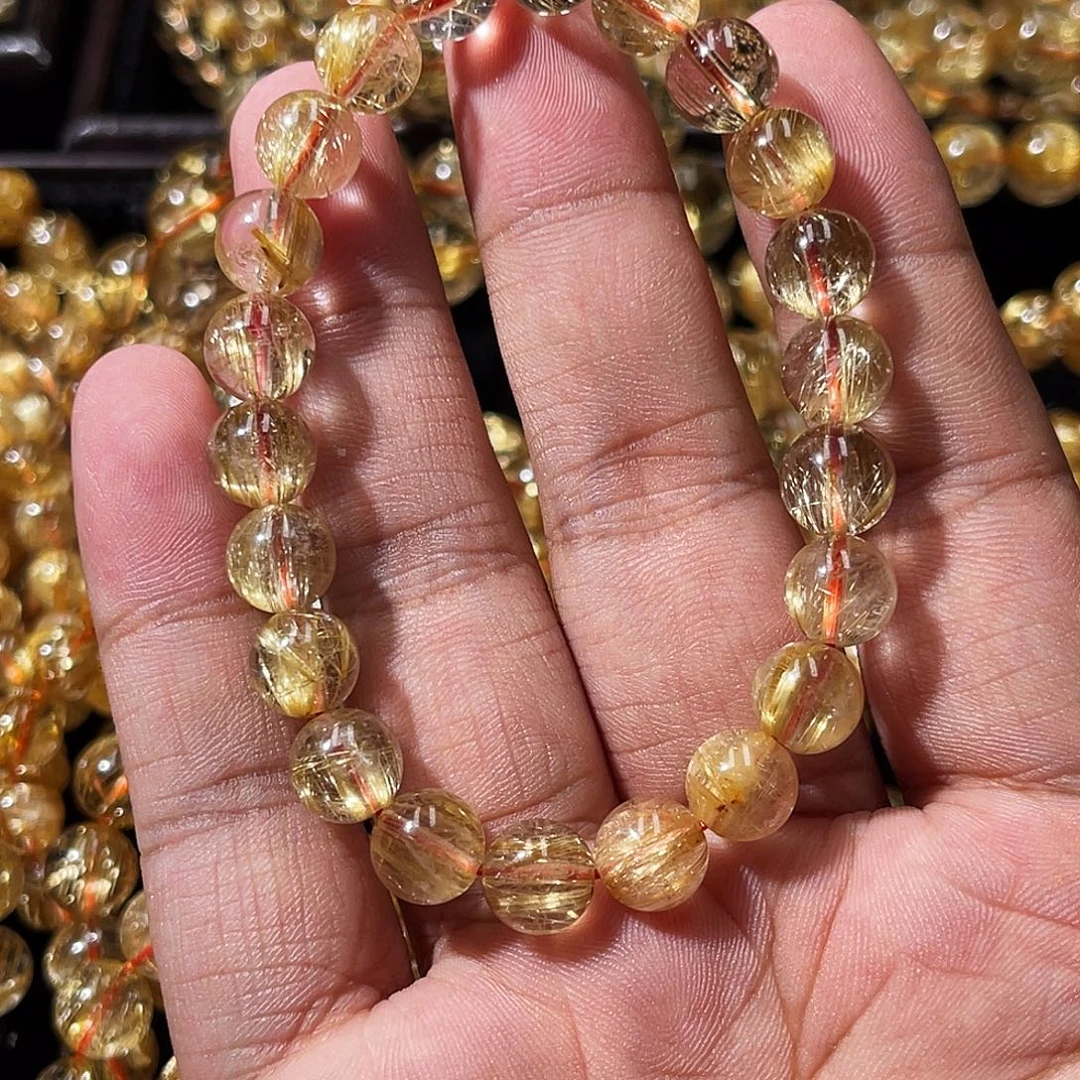 玉***摩未镶嵌水晶手串顺发金发晶