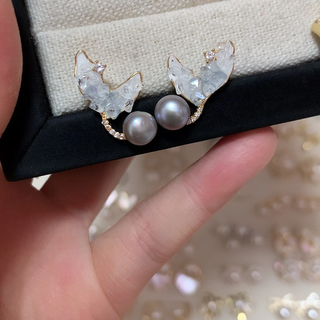 淡水珍珠耳饰合金