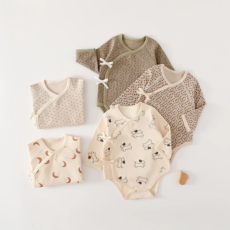 宝宝舒绒打底春秋包屁衣薄男女婴儿连体衣外出三角ins风哈衣爬服