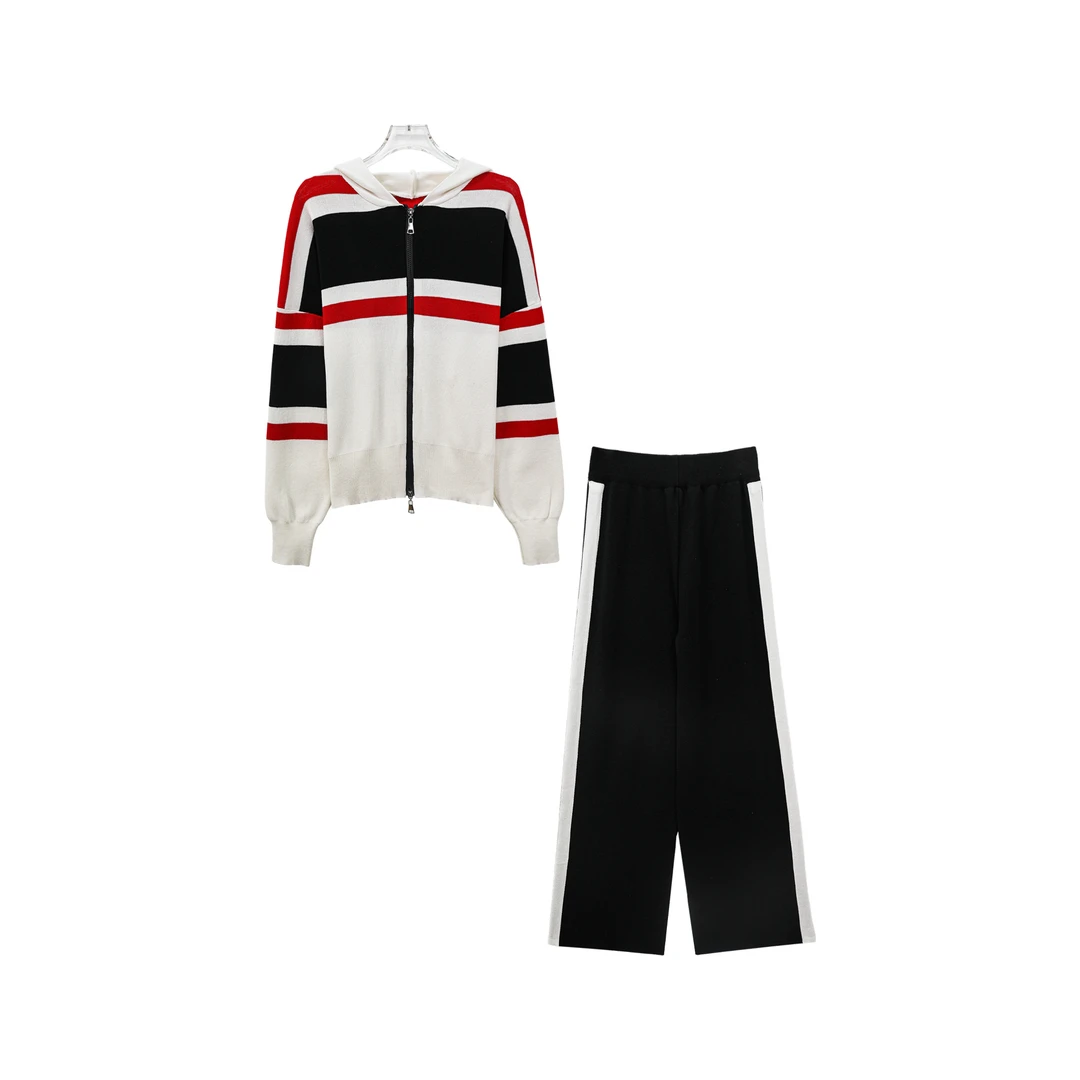 气质女神高端休闲运动撞色减龄百搭显瘦套装-X26229