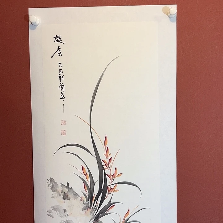 国画听兰老师花鸟