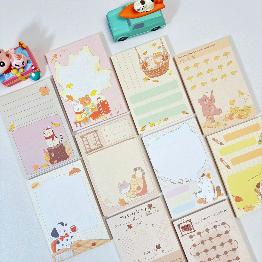 【焦糖初秋】原创25款秋日双面便签本q120g书写纸40张/本75x110mm