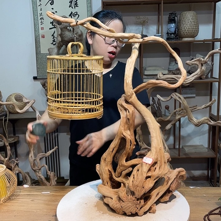 香榧木杜鹃根根艺摆件