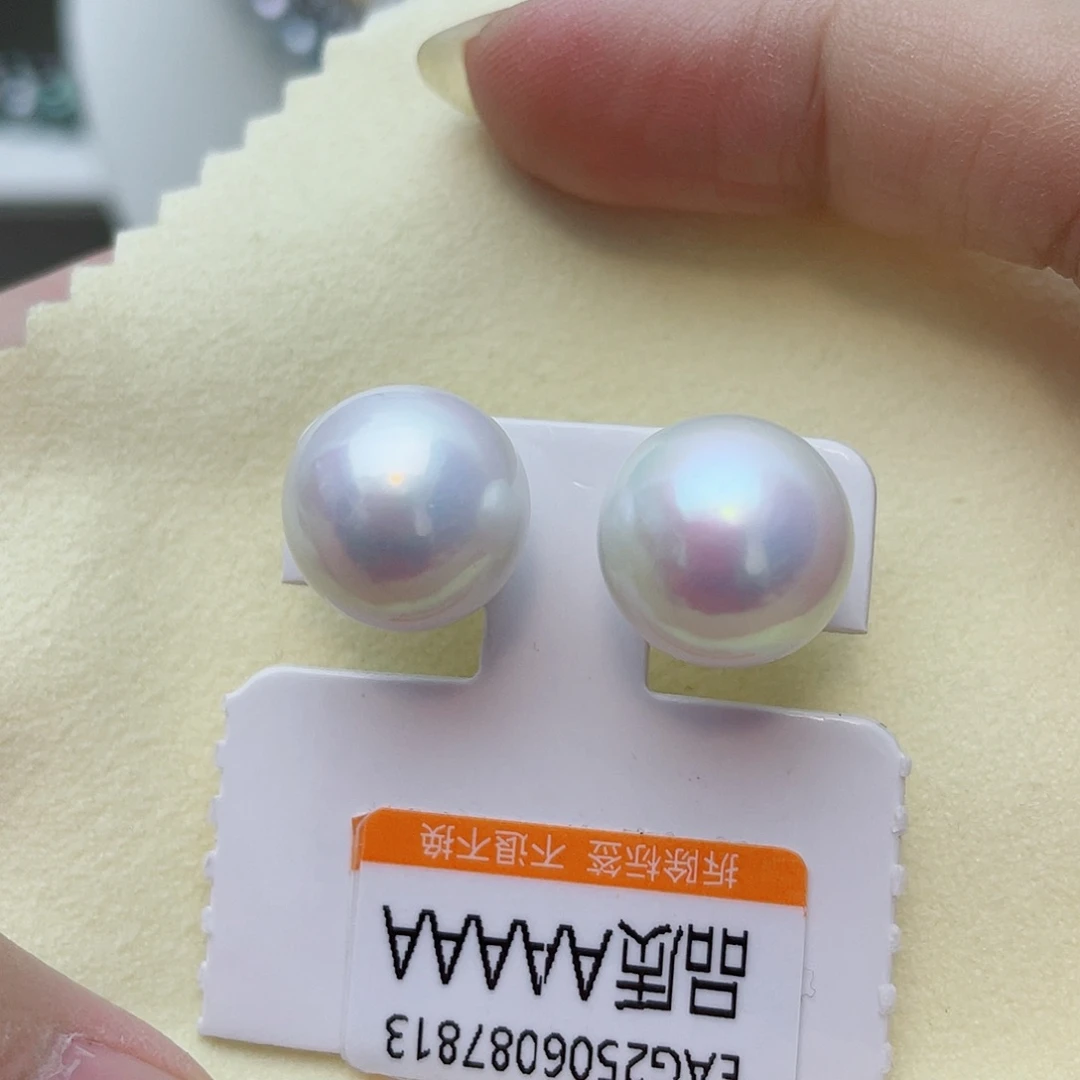 银S925镶嵌耳饰淡水珍珠w22