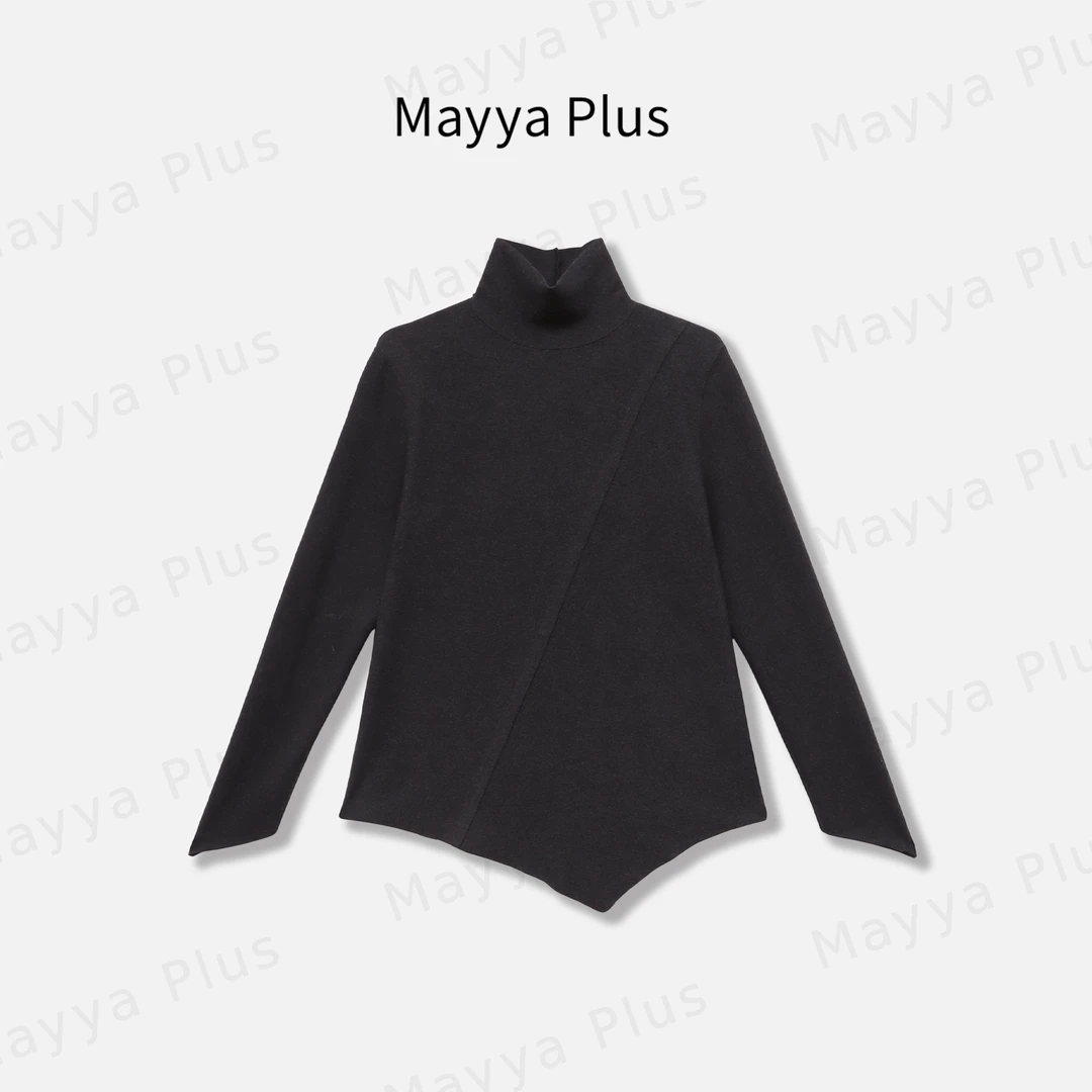 【暖融融】Mayya Plus麦芽定制气质高领长袖打底衫T恤上衣32546990