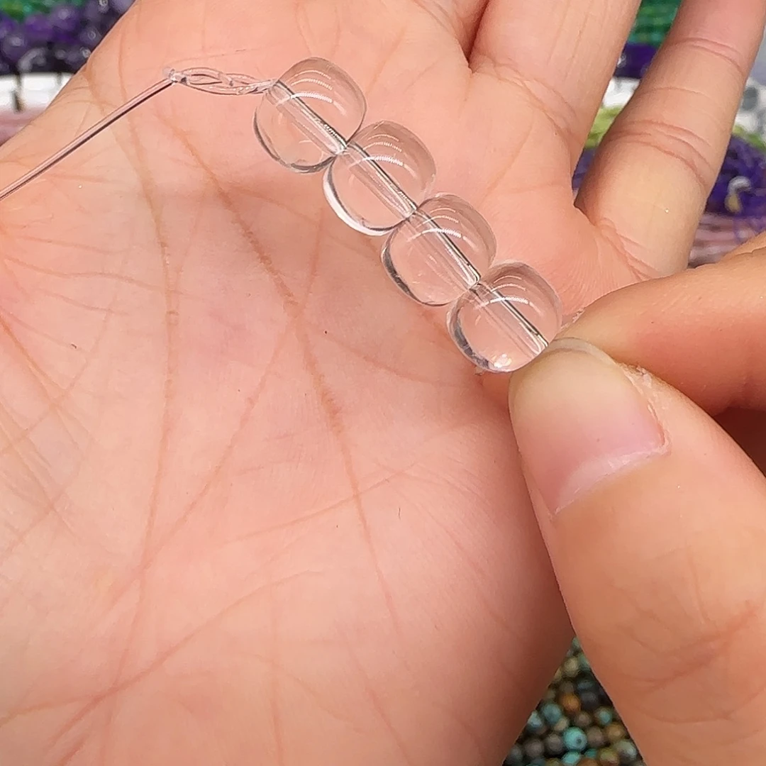 玛瑙/玉髓合金珠宝半成品白水晶老型9mm4颗