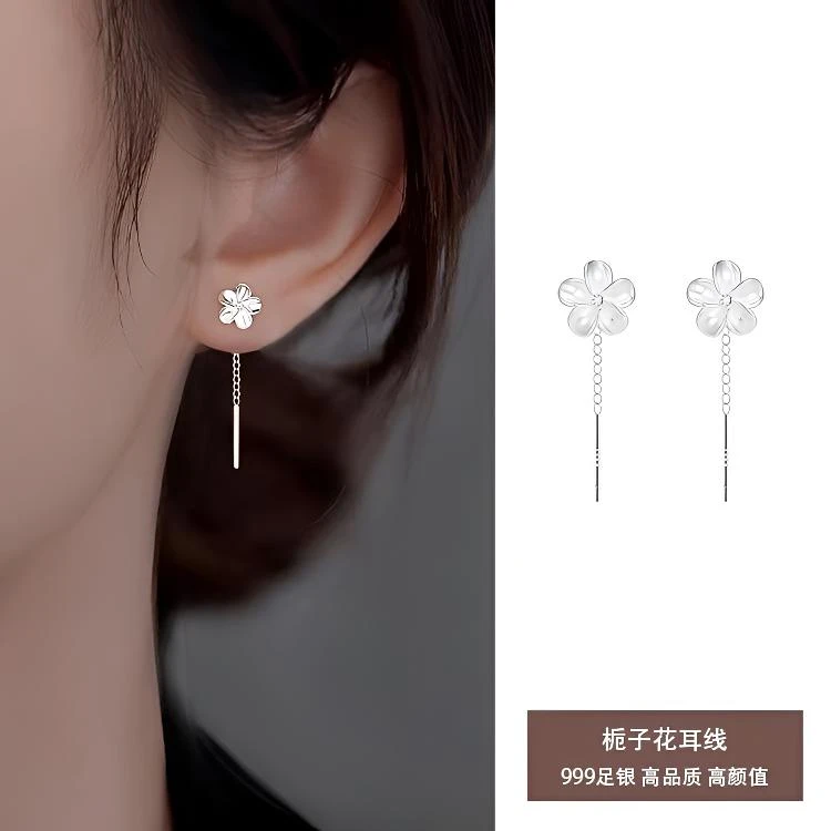足银耳饰 耳环足银999正品官方认证养耳洞睡觉免摘高级感小众轻奢