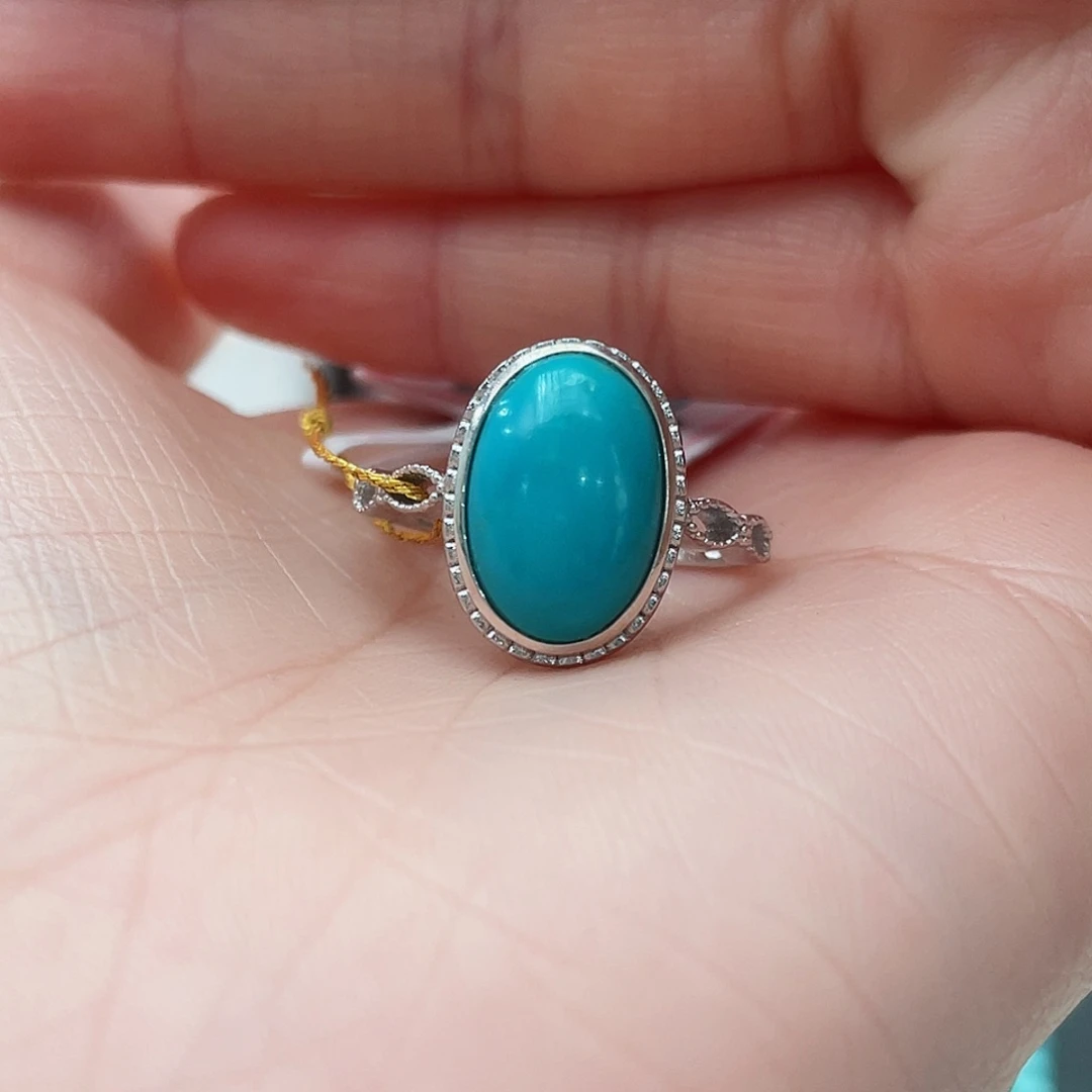 绿松石戒指银S925镶嵌