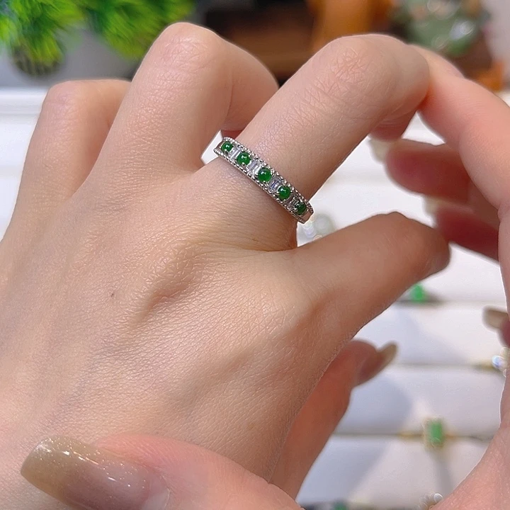 翡翠戒指银S925镶嵌我