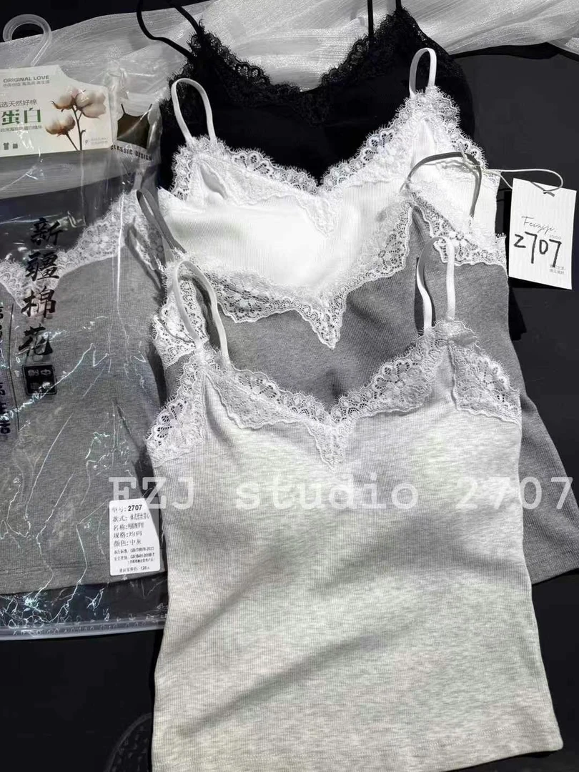 芳芳家【蕾丝美背】时尚百搭透气不闷热减龄背心吊带新疆棉美背
