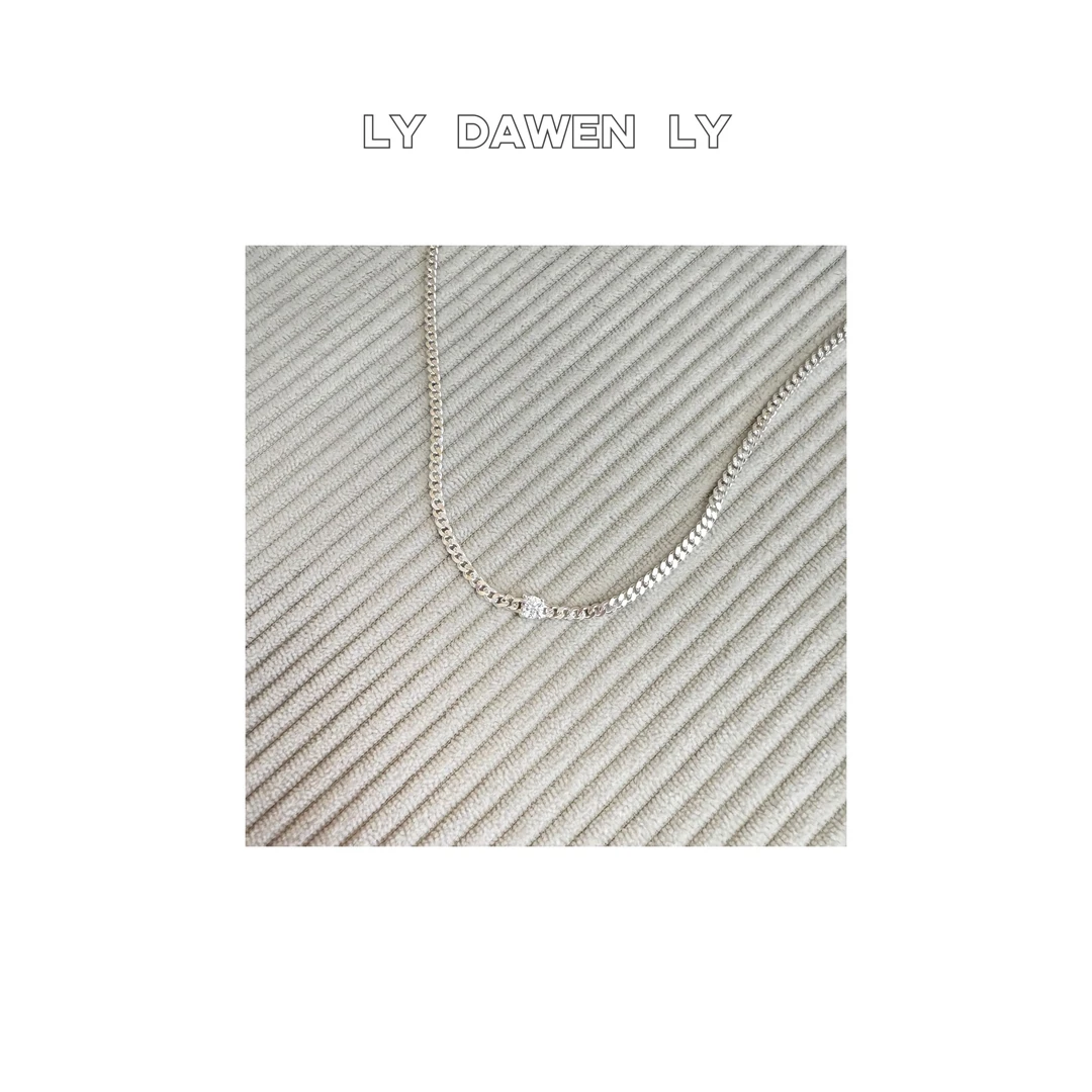 链子925银锆石 项链 小众设计感简约复古百搭锁骨链 W96#