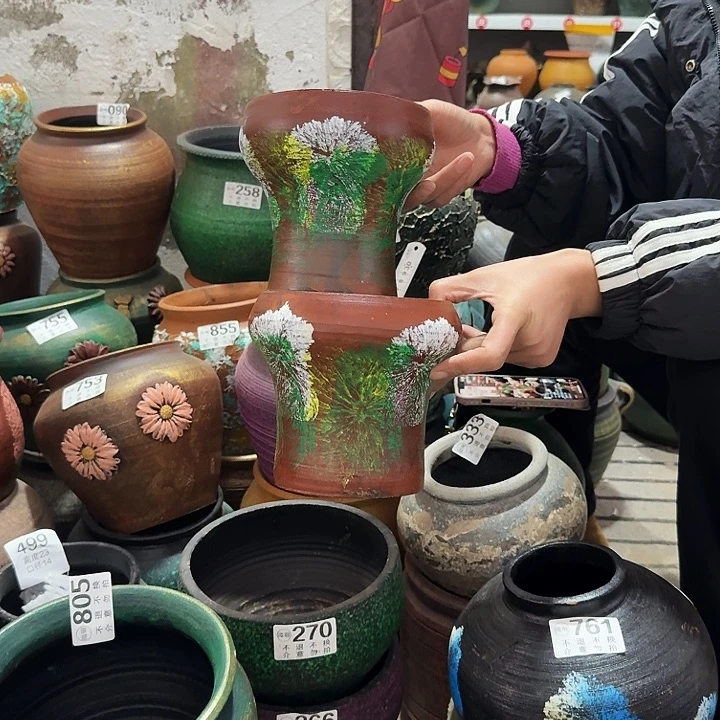 彩绘一对459高度14
