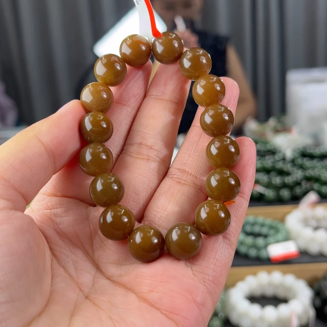 手链未镶嵌和田玉新疆且末红糖卡12圆珠
