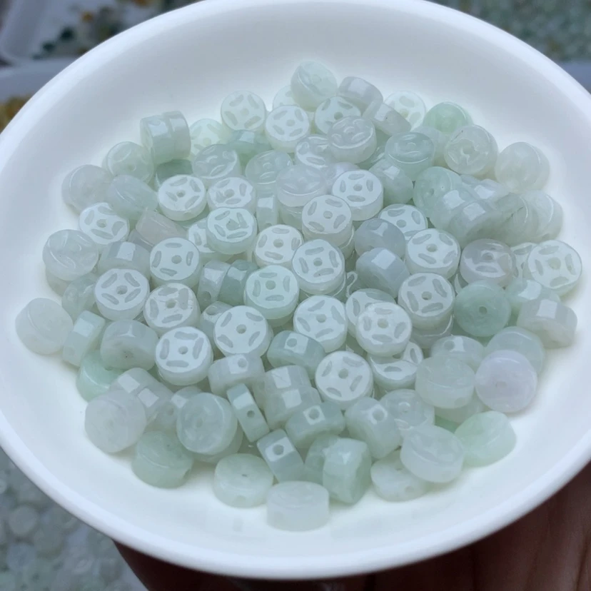 【闪购商品】翡翠手链未镶嵌卡8加厚双面通孔金钱扣50颗