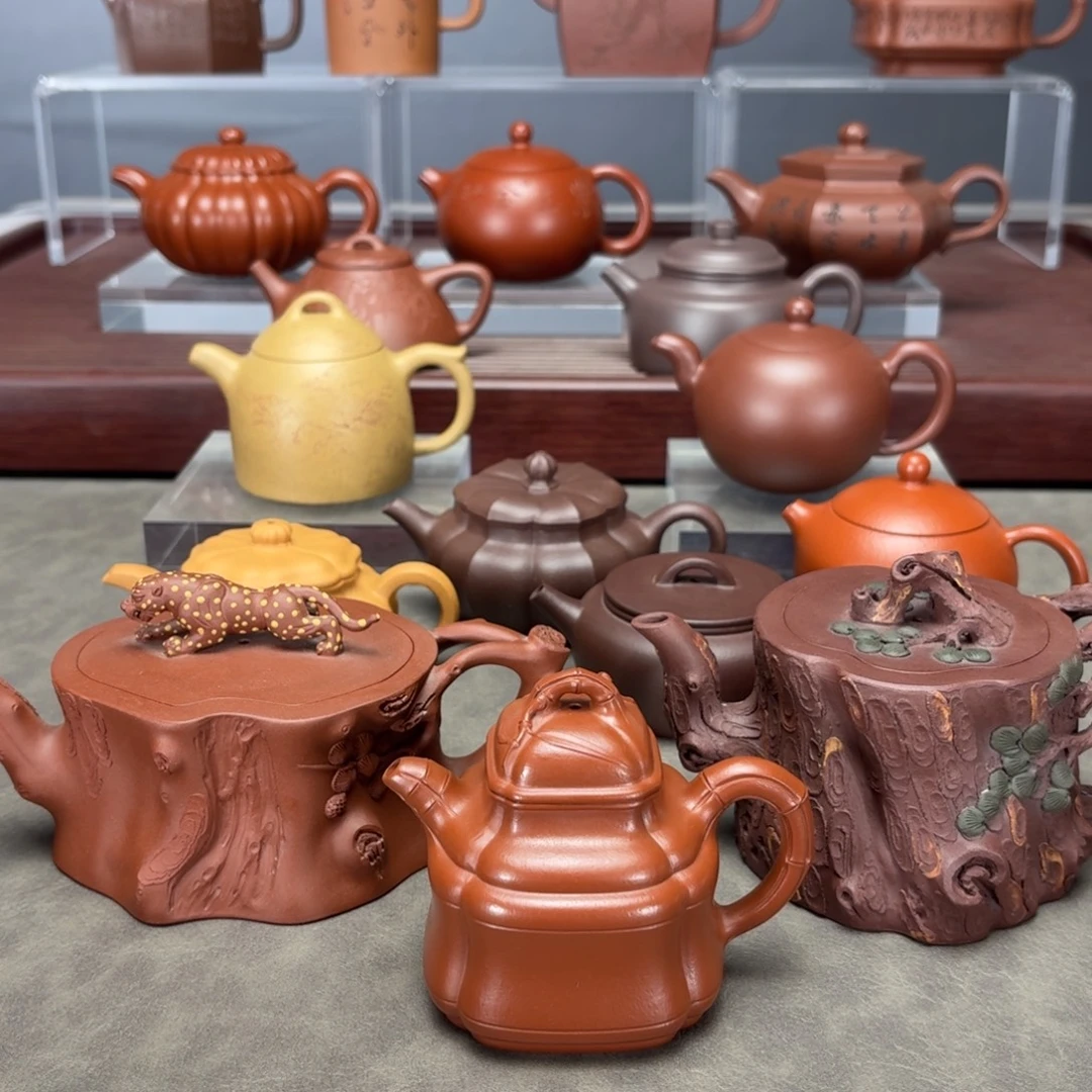 曾***牛紫砂茶壶四方竹鼎150CC朱泥