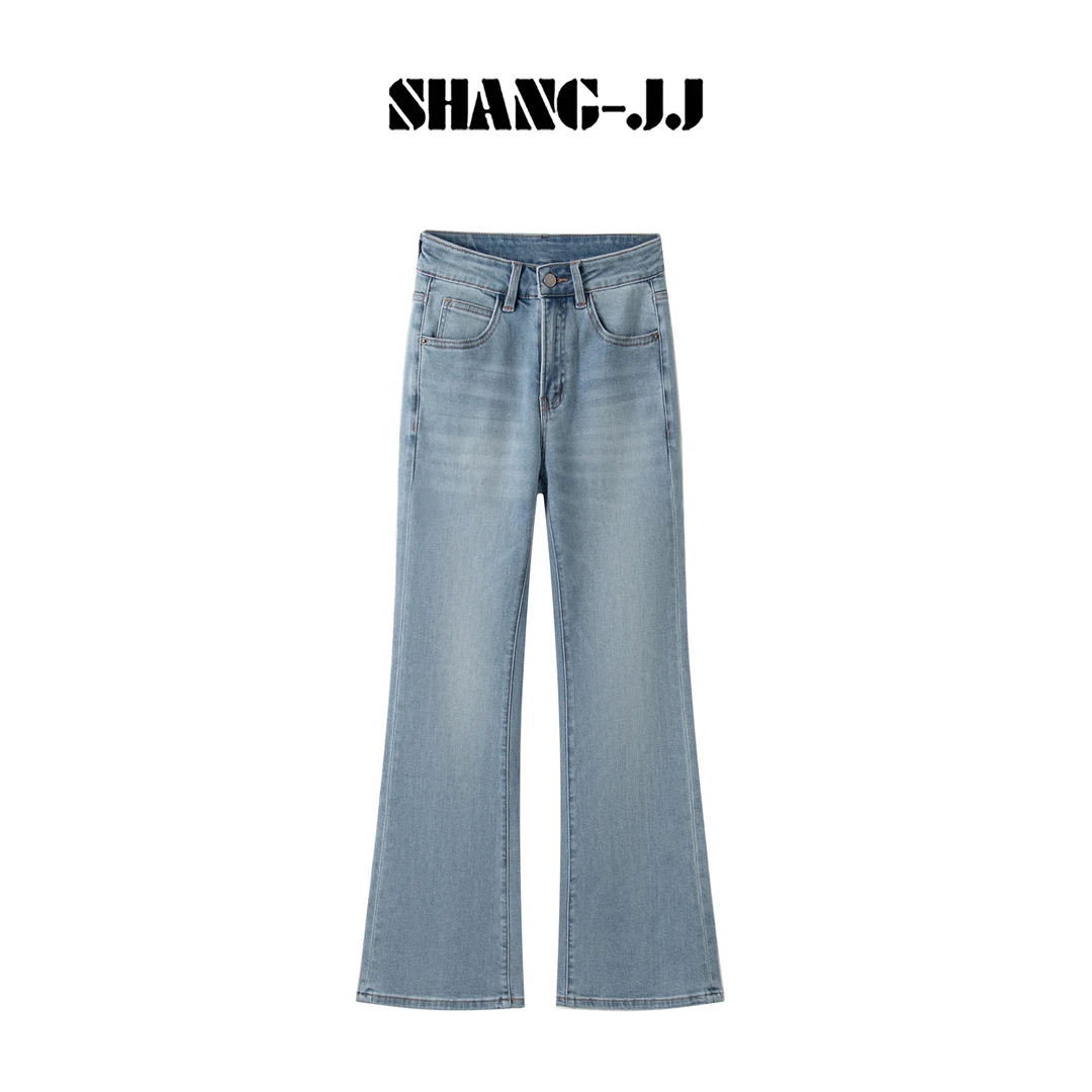 SHANG-JJ【浅调蓝牛】25ss新品重磅棉重工修身牛仔裤子q133962p