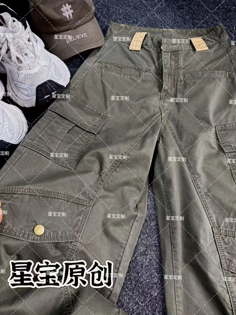 【星宝专属】2025新款美式设计款牛仔弯刀裤9040