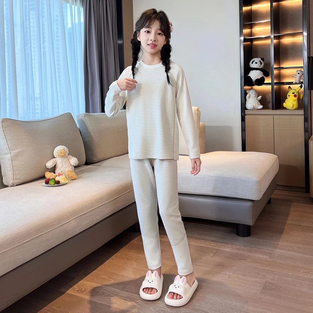 儿童保暖内衣套装新款女孩中大童儿童秋衣秋裤秋冬防寒打底家居服
