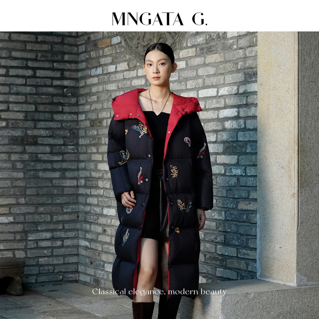 MNGATA G.宫小妍【白鹅绒·丹青如画】非遗大秀三星三花绒服5091772