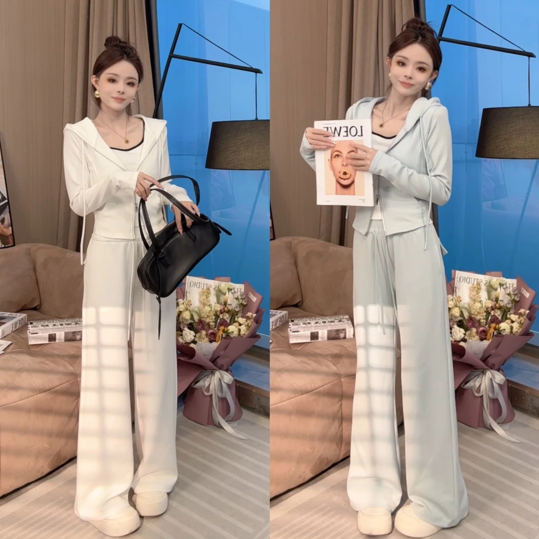 【晓溪服饰】春季新款韩版百搭休闲时尚运动服休闲卫衣阔腿裤6087