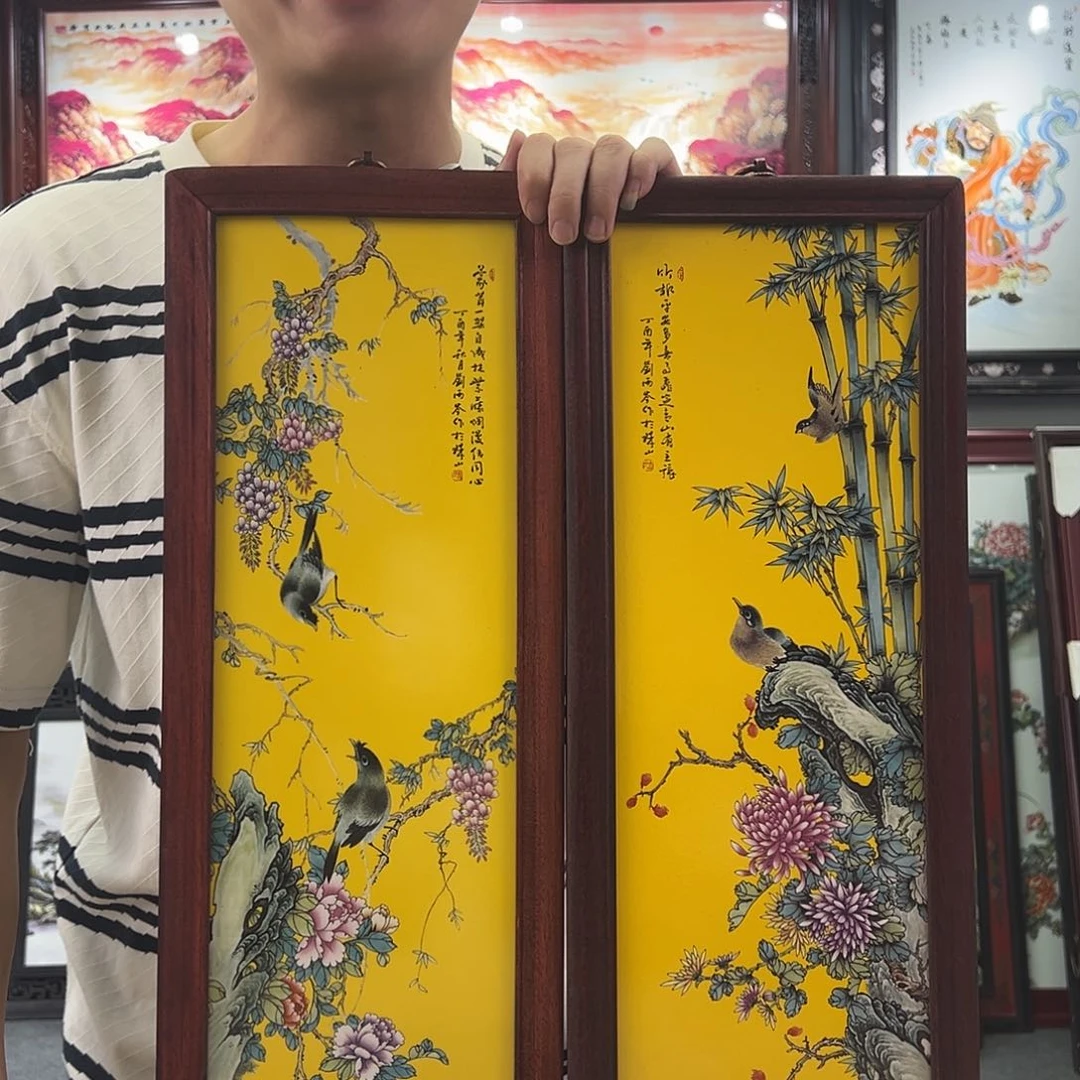 瓷片景德镇瓷板画花鸟