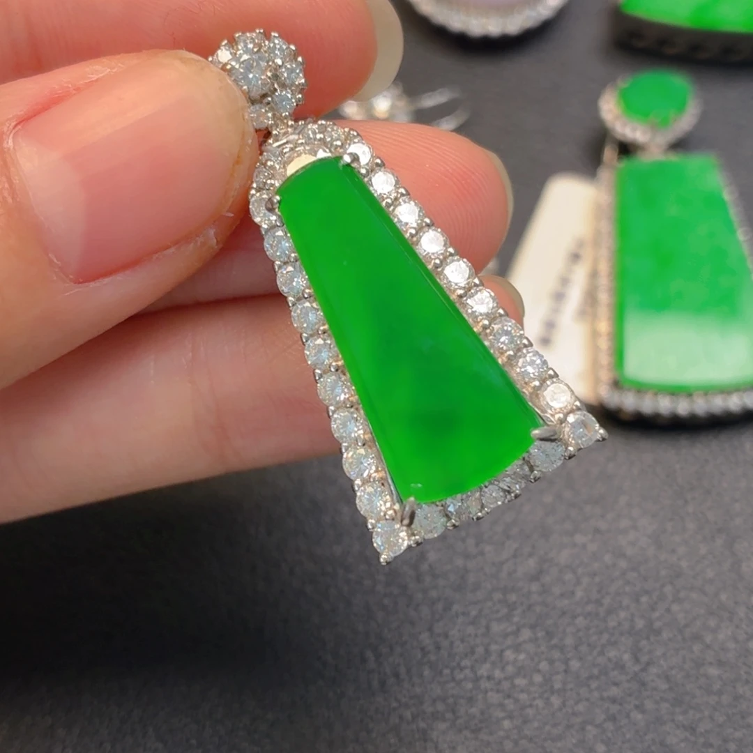 翡翠银S925镶嵌吊坠(不含链)