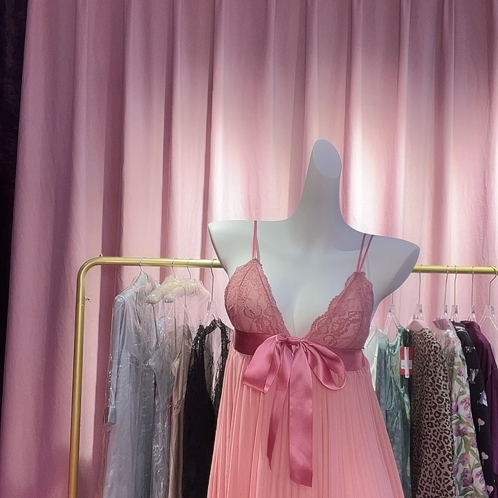 三醋酯纤维网红百褶福利睡裙