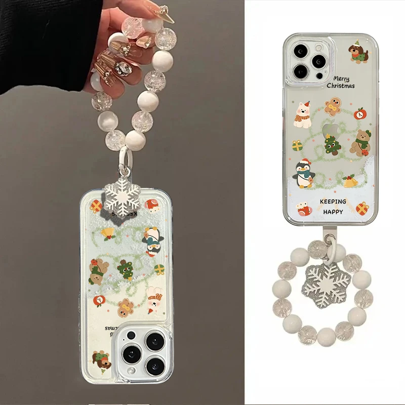 YHLS0016挂链适用iphone16流沙手机壳华为P70vivo小米oppo套