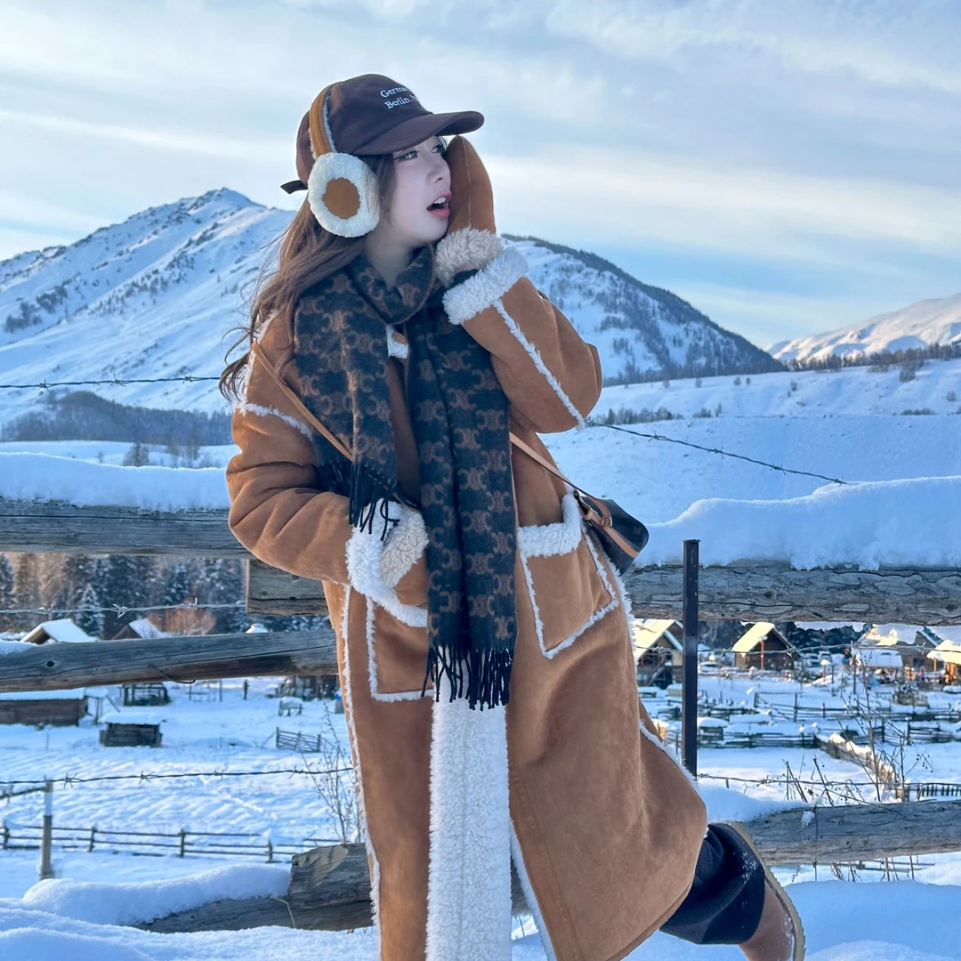 小妖专属2024秋冬新款长款正反穿全羊毛绒面外套#BHXHR88653