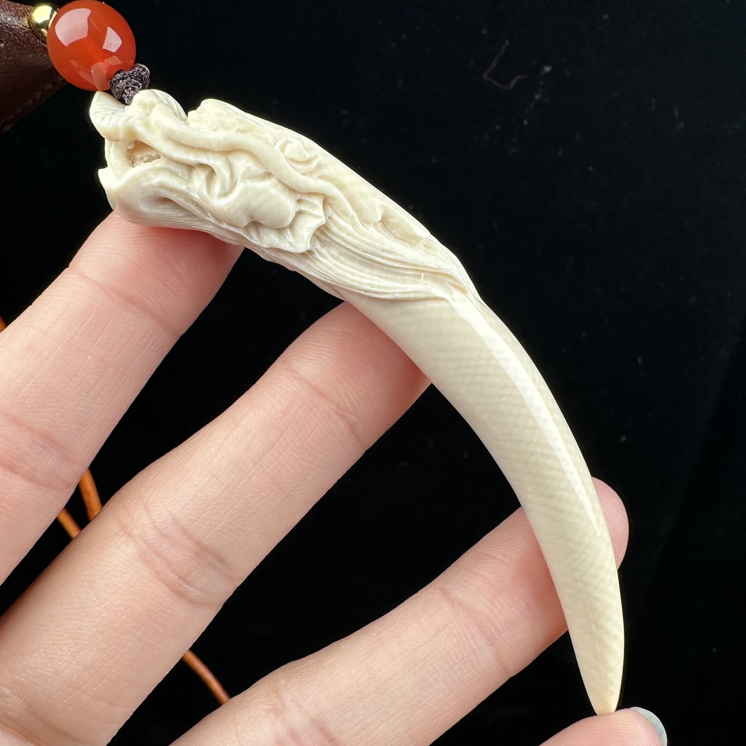 H1852天然猛犸牙 龙牙尖 16*83mm支持鉴定 假一罚四