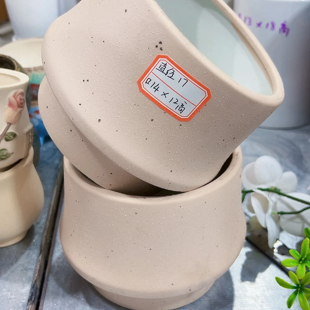 有孔，外贸尾单陶瓷花盆凑单10米包邮