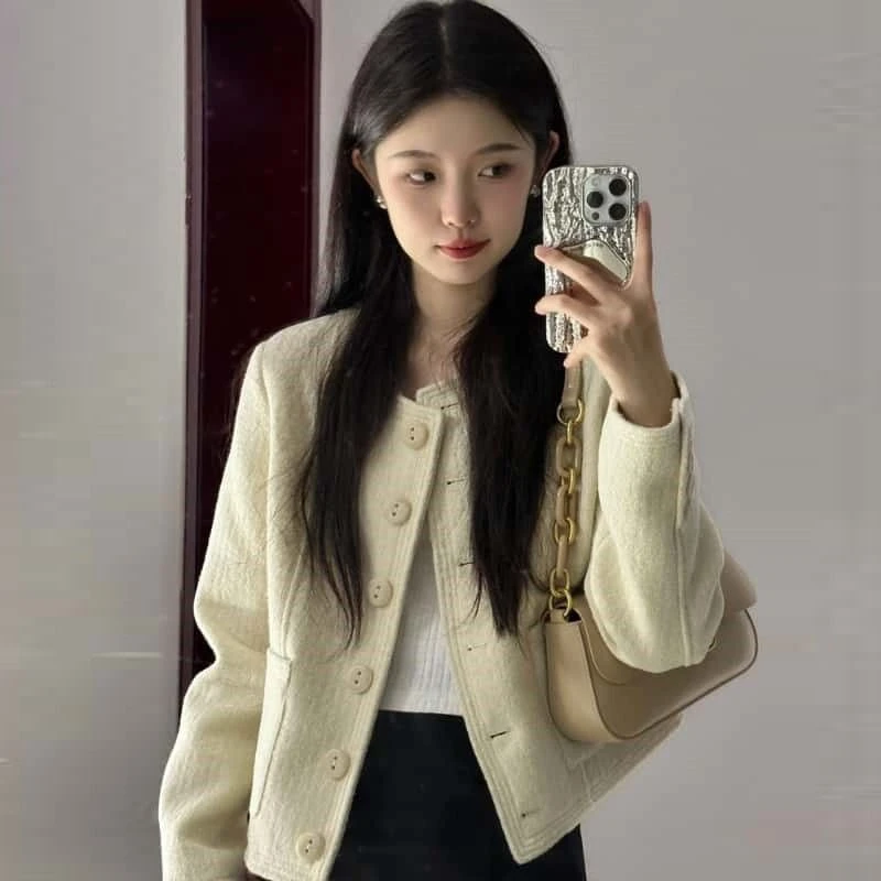 【现货+运费险】白色小香风外套女新款法式名媛气质高级感ZF8040