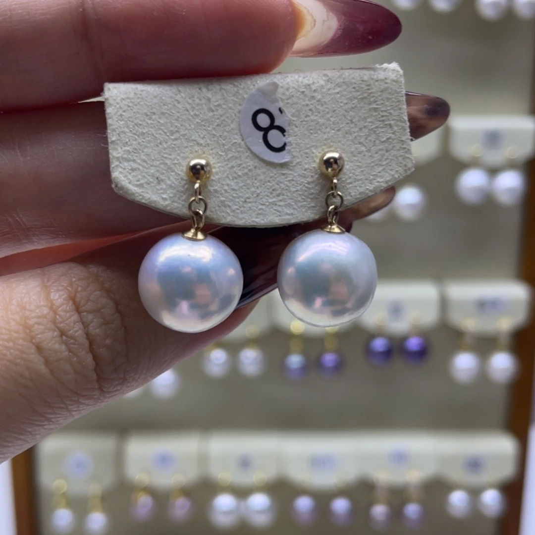 淡水珍珠耳饰银S925镶嵌