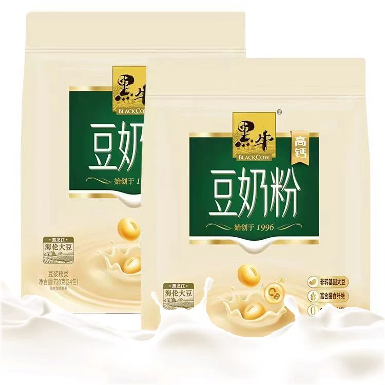 黑牛豆奶粉高钙/0燕麦片蔗糖豆奶粉速溶营养早餐即食黑牛豆奶粉