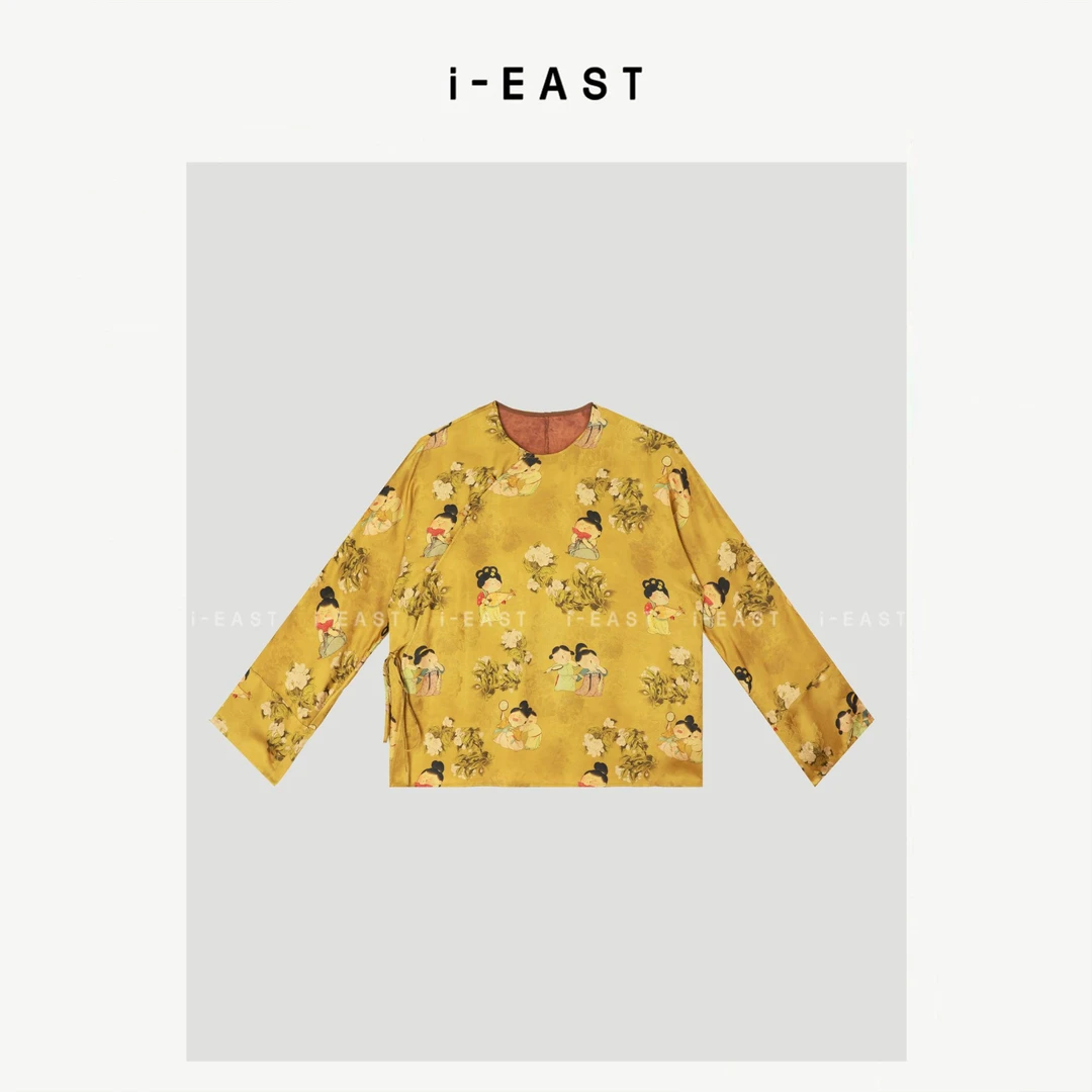 i-EAST 四季与你~新中式小糖人提花衬衫上衣-5C GF5284