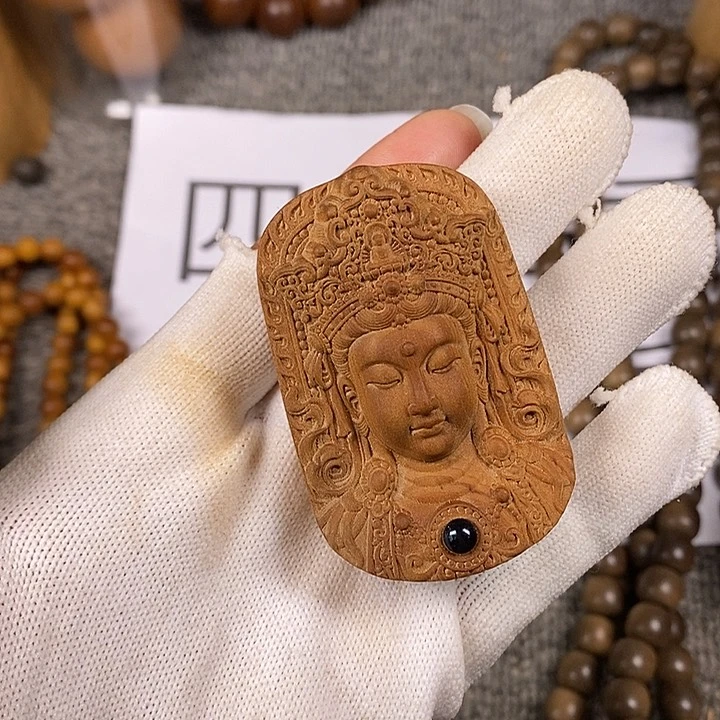 檀香木手串/手链老山檀香黑肉投影观姐姐吊坠