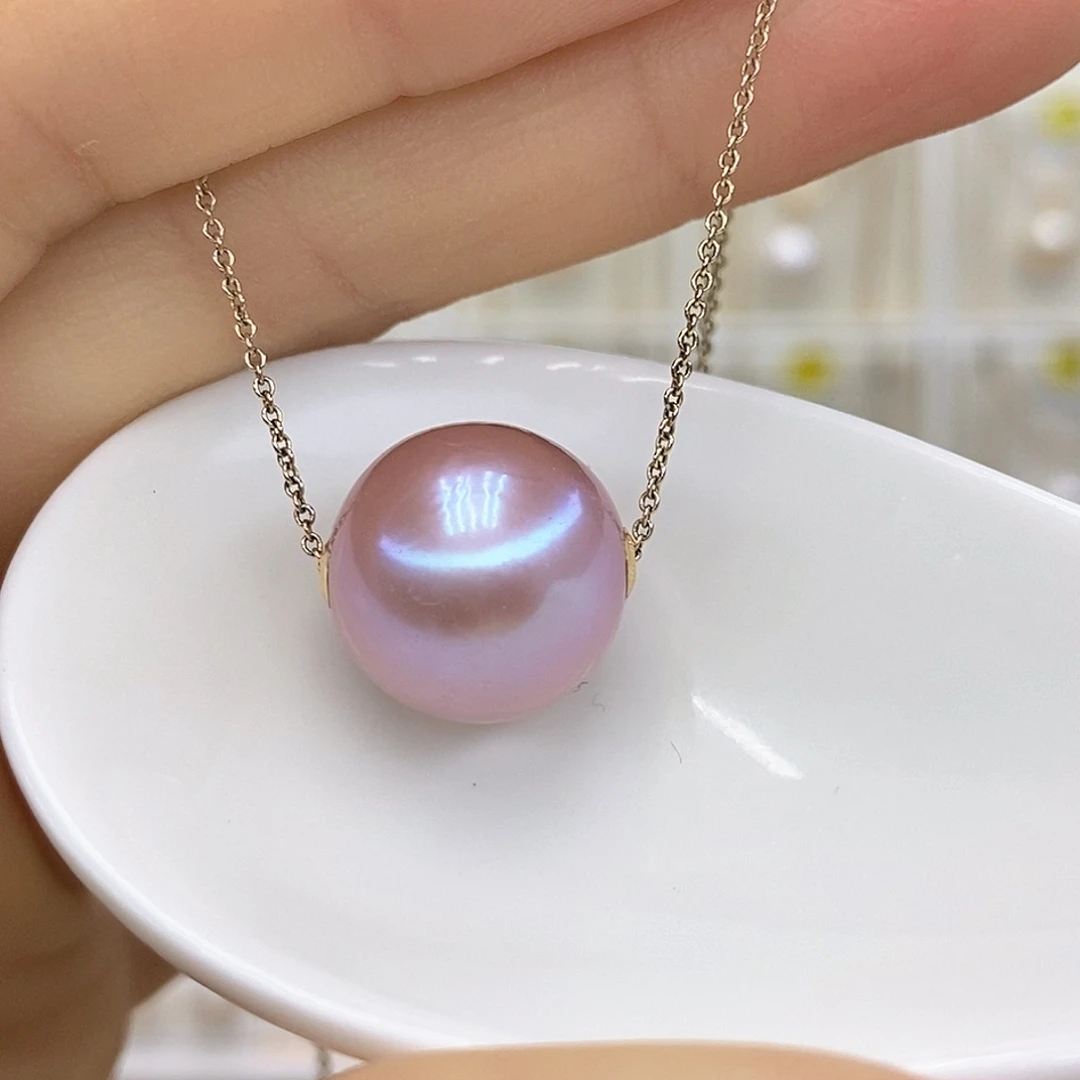 淡水珍珠套链18K金镶嵌