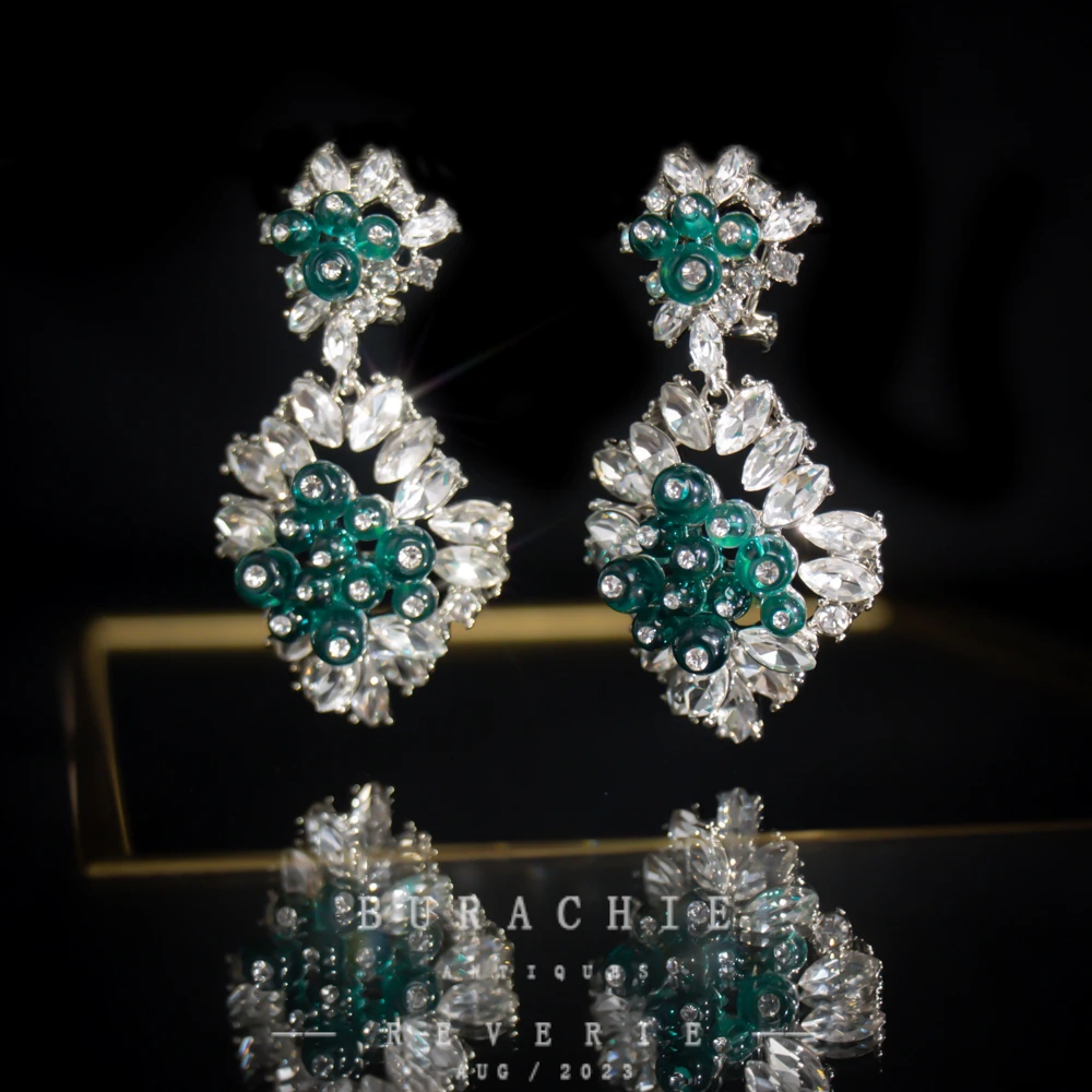 铜合金仿水晶耳饰 【7576】周年珍藏英｜经典原标克拉款CrownFrett