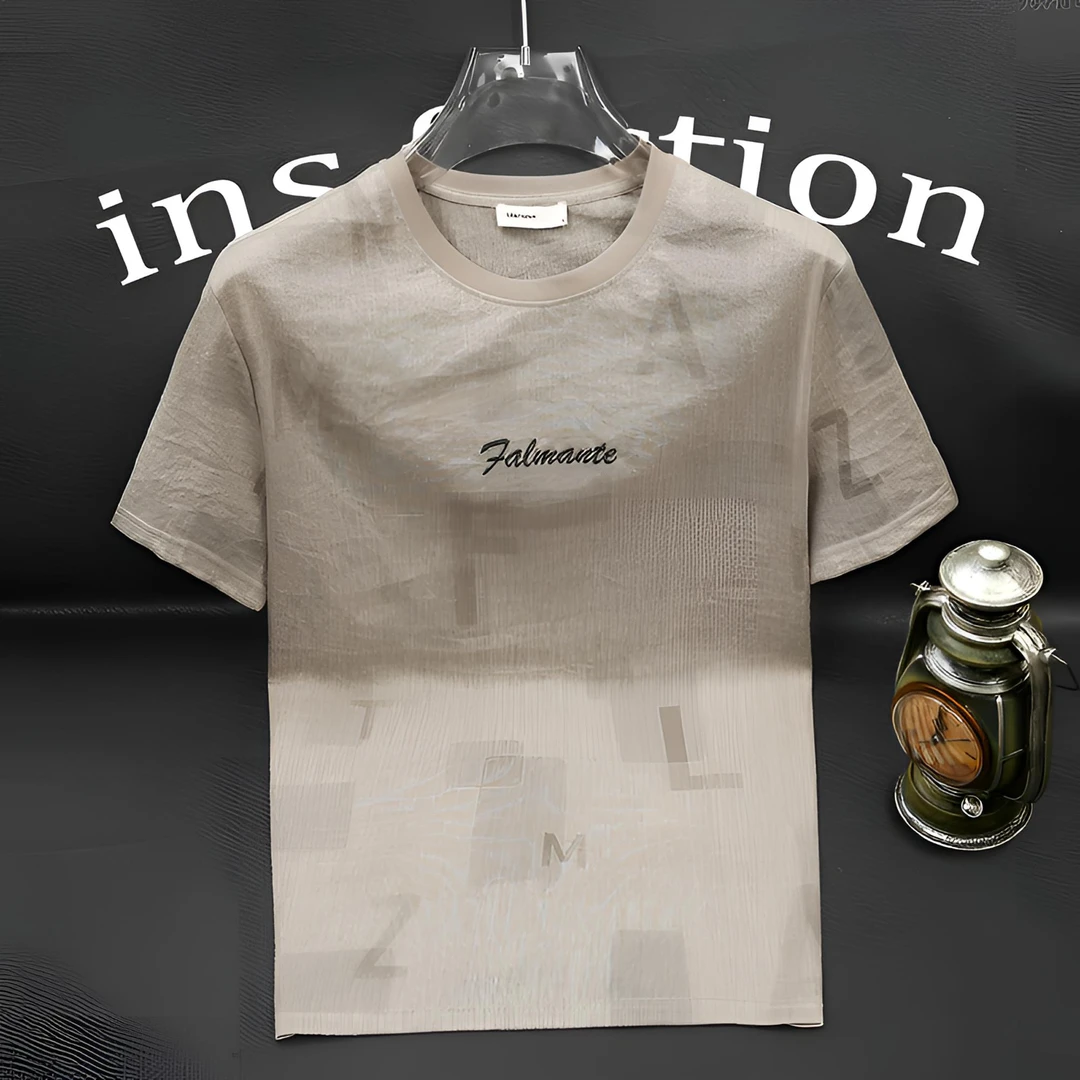 欧洲站正品夏季薄款透气休闲短袖T恤男韩版个性时尚潮流圆领上衣