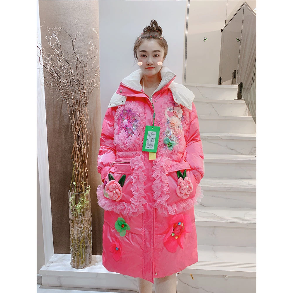 中长款厚款保暖加厚连帽棉衣棉服【白鸦绒】时尚加厚冬季外套女