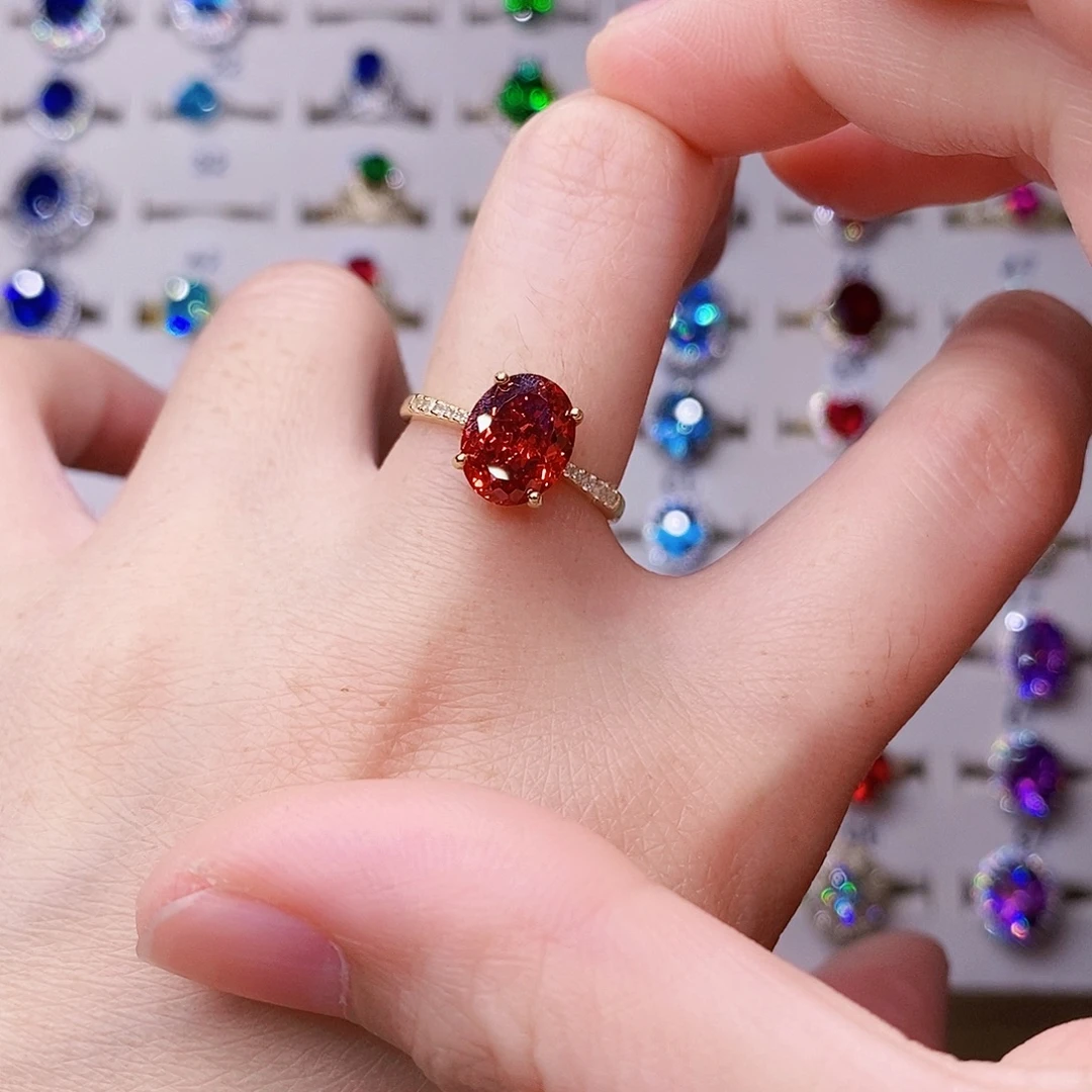 红宝石银S925镶嵌戒指