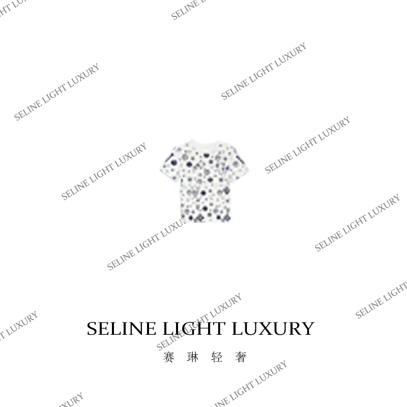 【25C-012】连2 2025 SELINE 春季原创纯色老花时尚百搭圆领短袖T恤