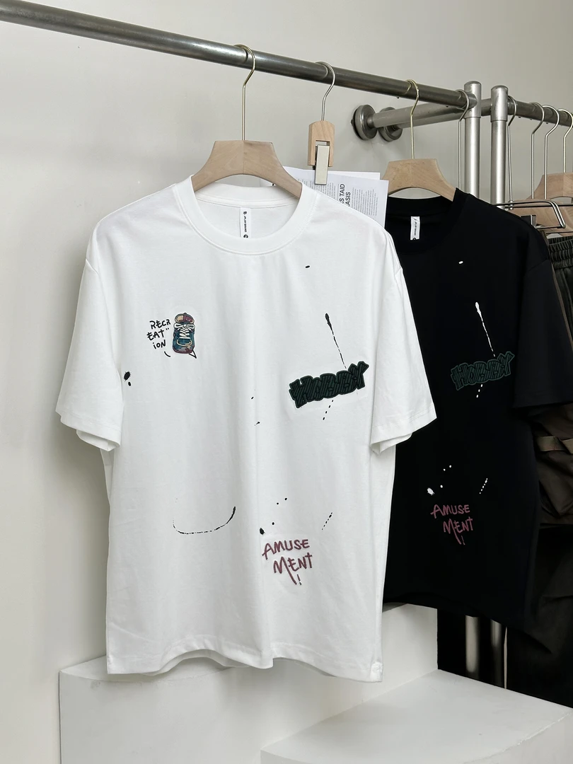 【不规则刺绣】夏季新款男士T恤高货男装潮流个性百搭休闲情侣短袖