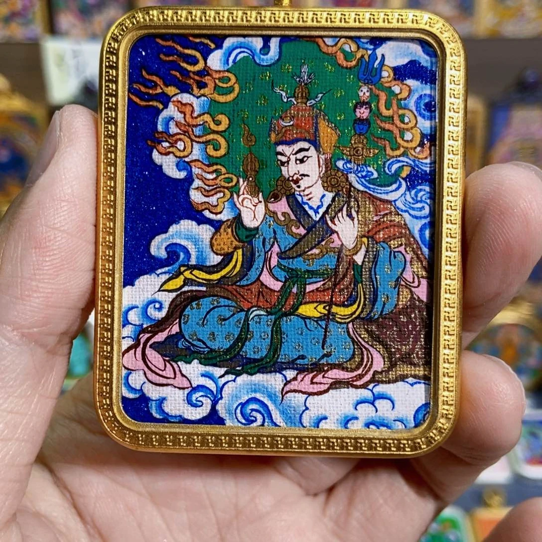 吊坠纯手绘唐卡莲花生大士