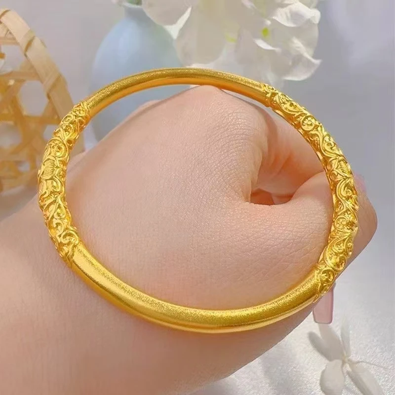 合金手镯 卷草纹手镯中国风古风高端首饰精美手纯手工制作精美手