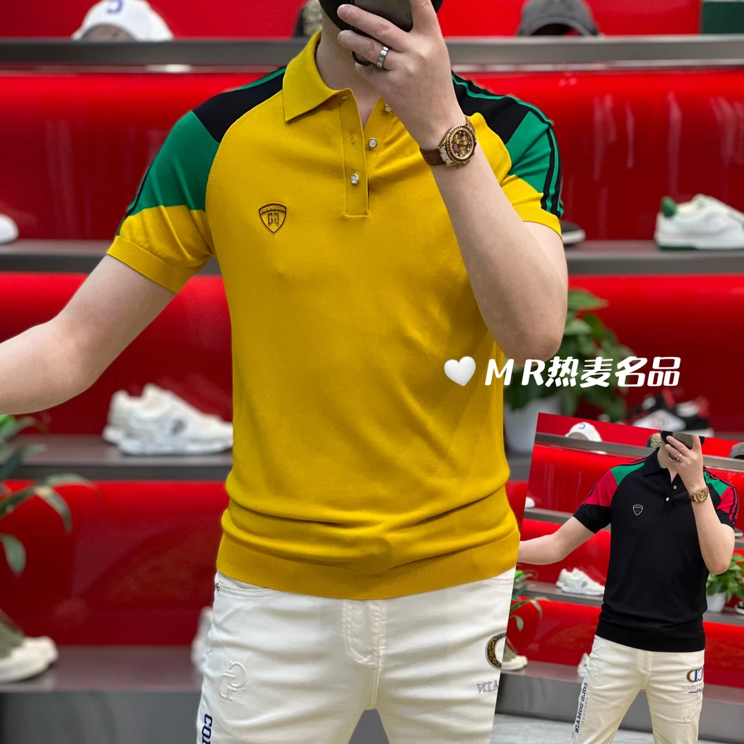 【热麦甄选】夏季翻领拼色伊力特Polo25款 男士修身弹力短袖