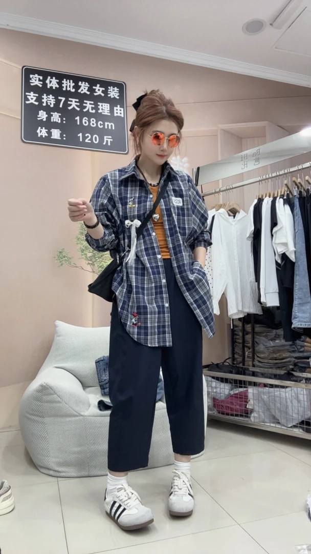DD-欧货慵懒格子大衬衫(发货3-5)